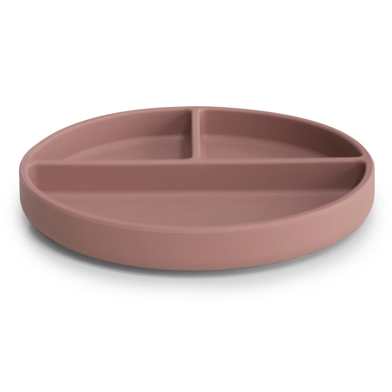 mushie Silicone Suction Plate | BPA-Free Non-Slip Design (Cloudy Mauve) - Image 2