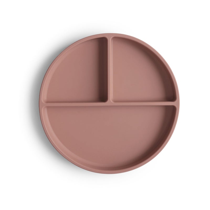 mushie Silicone Suction Plate | BPA-Free Non-Slip Design (Cloudy Mauve) - Image 1