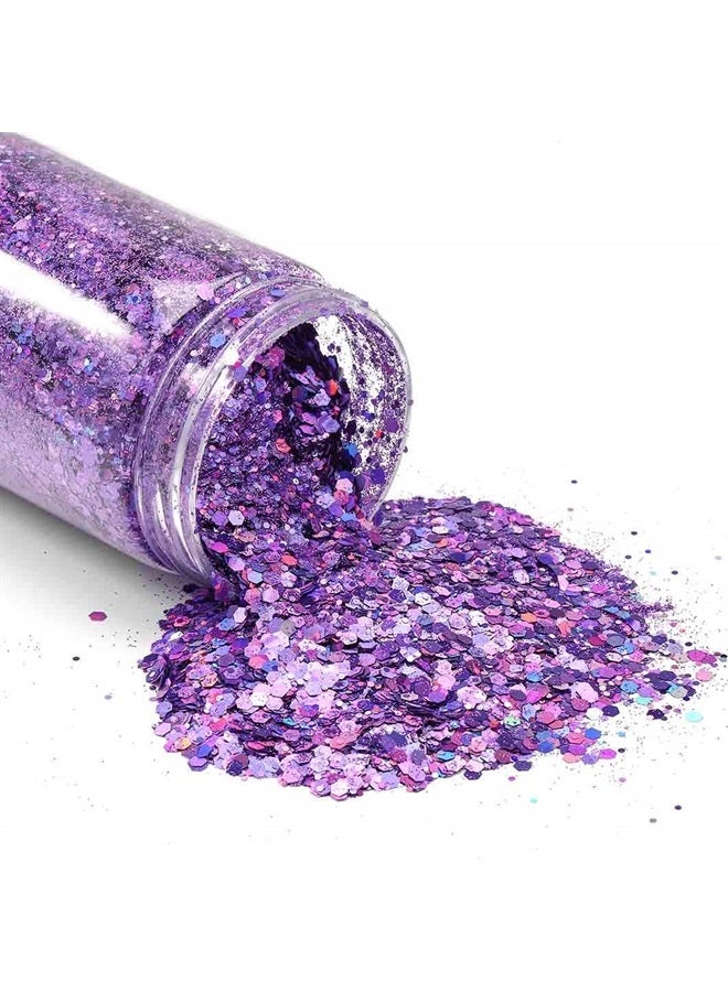 ELABEST Holoqraphic Craft Glitter Bling Sequins 3.5ounce Sparkly Paillette for Crafts, Body Art, Make up, Decoration, Handmade Accessories (Purple) - Image 1