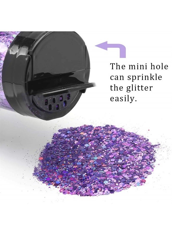 ELABEST Holoqraphic Craft Glitter Bling Sequins 3.5ounce Sparkly Paillette for Crafts, Body Art, Make up, Decoration, Handmade Accessories (Purple) - Image 3