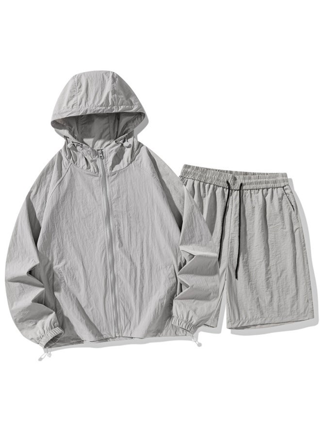 Song Feng Ya Sun Protection Clothing Men's Summer Thin Breathable Ice Silk Couple Hooded Sun Protection Clothing Outdoor Sportswear Trendy - Image 1