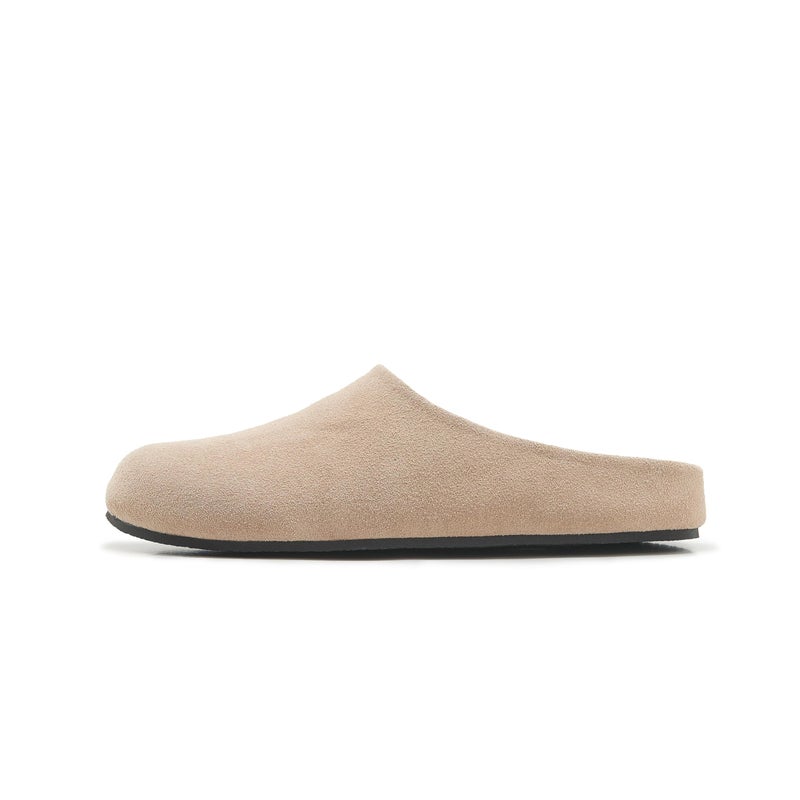 ATBELL Women's Suede Clogs Round Toe Leopard Print Leather Mules Cork Footbed Clog with Arch Support Comfort Casual Slip-on Fall Shoes in Beige Size 6 - Image 1