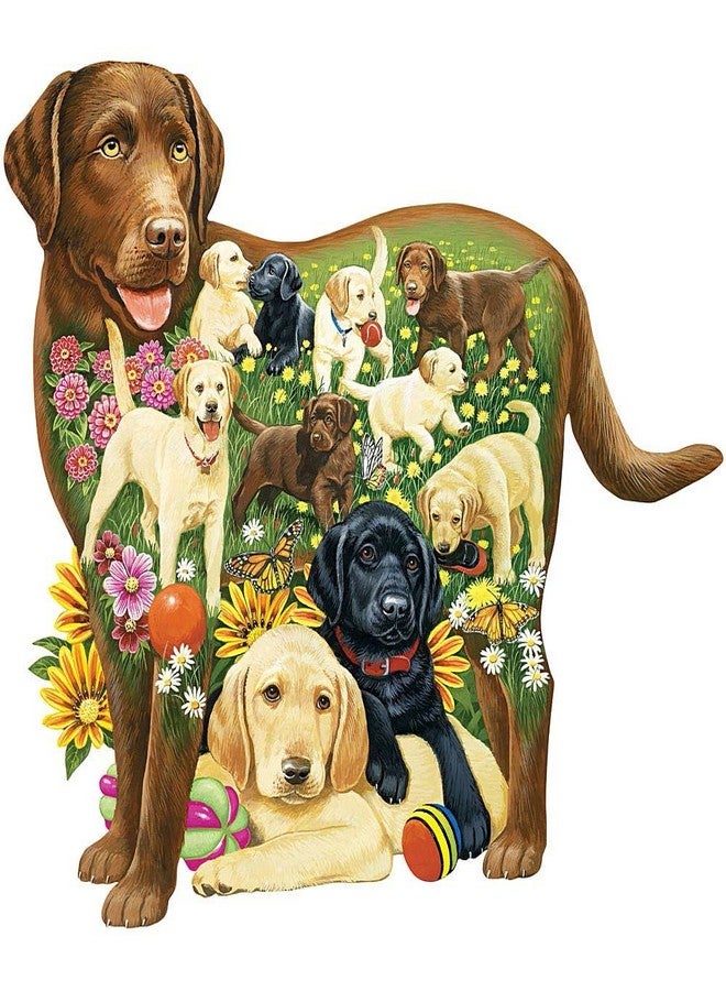 Bits and Pieces - 750 Piece Shaped Puzzle - Lovable Labs, Labrador Dog Puppies - by Artist Jack Williams - 750 pc Jigsaw - Image 1