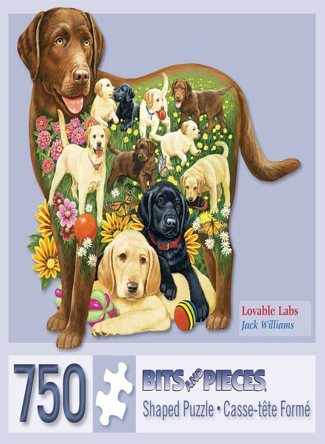 Bits and Pieces - 750 Piece Shaped Puzzle - Lovable Labs, Labrador Dog Puppies - by Artist Jack Williams - 750 pc Jigsaw - Image 2