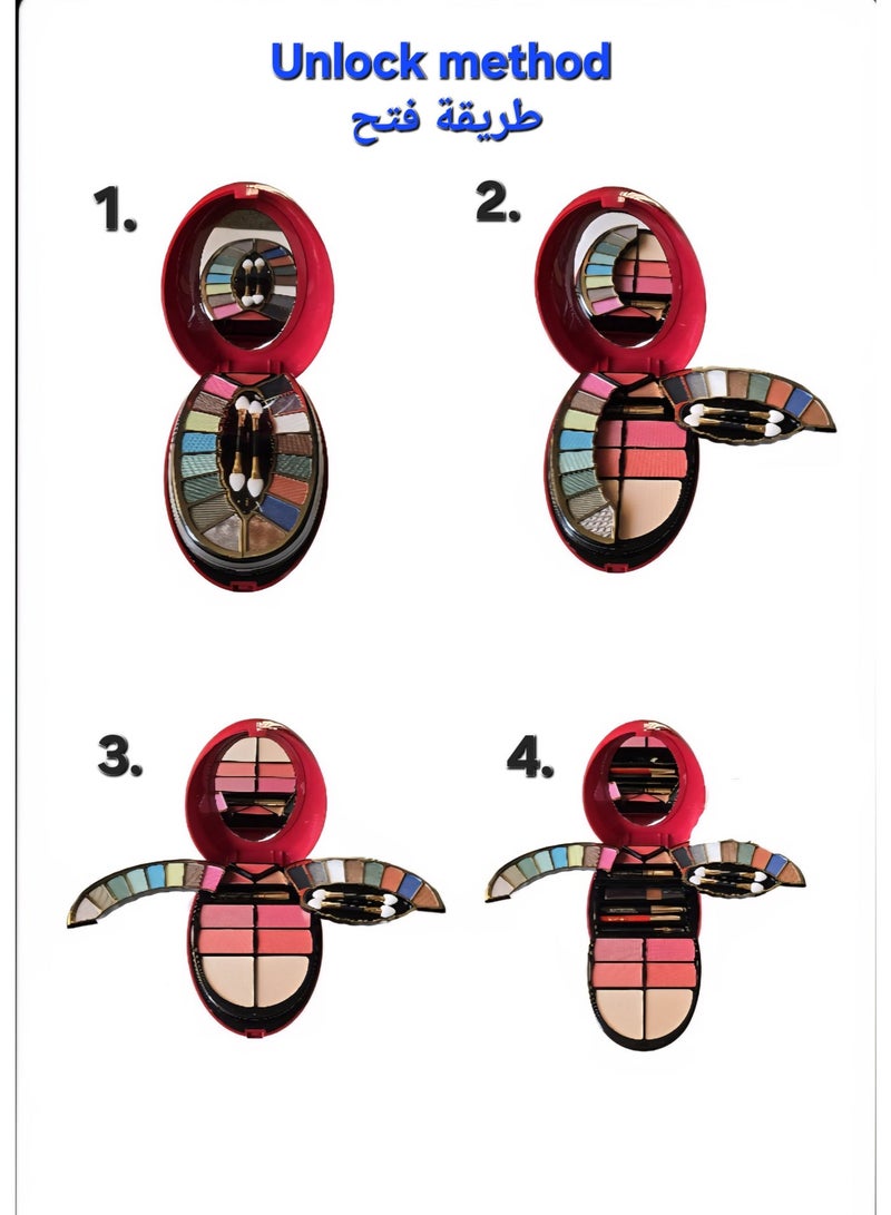 شمس مجموعة مكياج شمس، مجموعة هدايا مكياج متكاملة | باليت وجه كاملة للنساء | مجموعة أساسية للمبتدئين والمحترفين | مجموعة تجميل متعددة الاستخدامات بألوان جريئة وغنية - Image 5