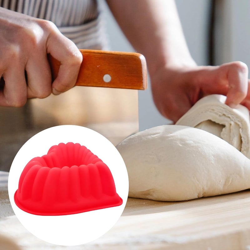 3-Piece Heart-Shaped Silicone Baking Molds, Red 8-Inch Pans, Perfect for Mousse, Cakes, Chocolate, Puddings - Image 3