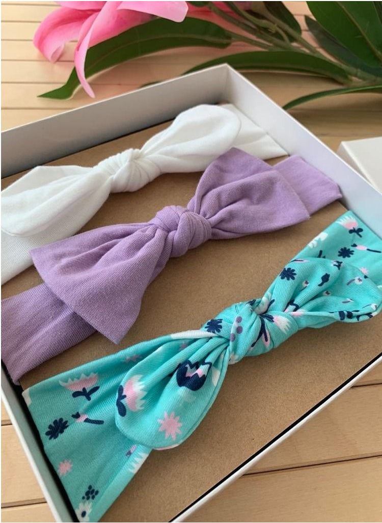 The Girl Cap The Girl Cap Elastic Baby Headband Stretchable Cotton Assorted Hairbands Hair Accessories for Baby - Multicolor - 3PCS  - Image 2