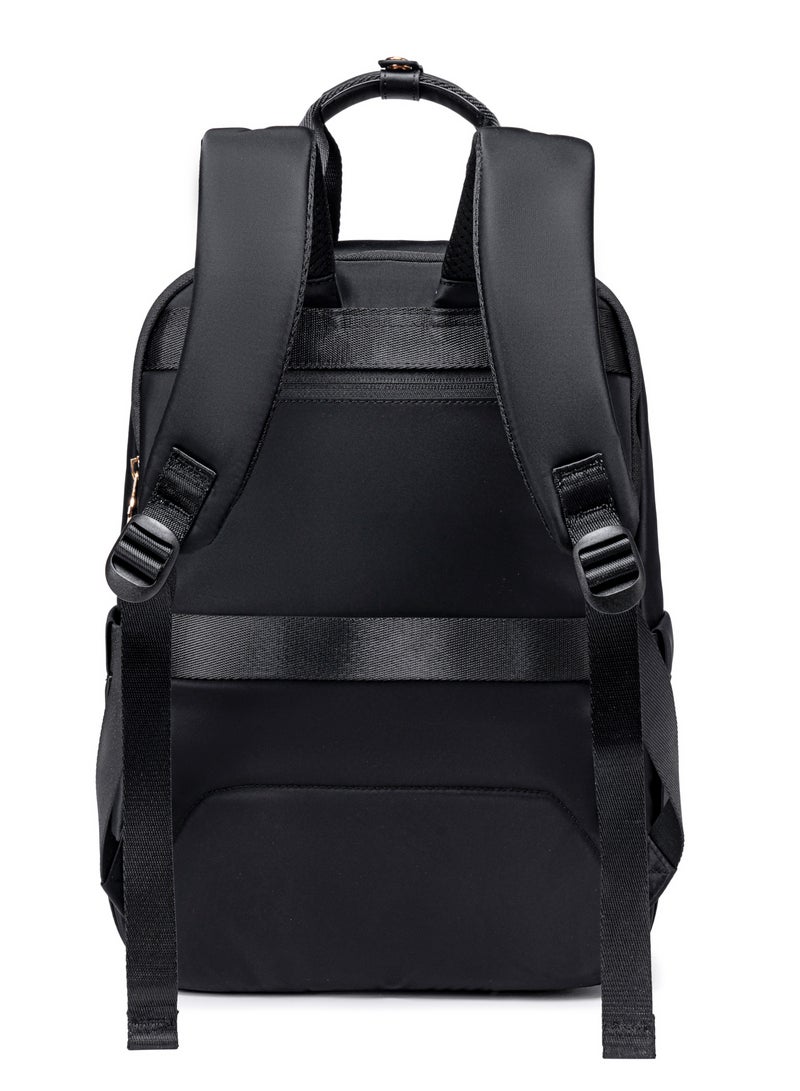 Chantria Premium Nylon Laptop Daypack for Women Water Resistant Durable Multifunctional Anti-Theft Backpack for Casual/Office/School/College, CB00778-Black - Image 3