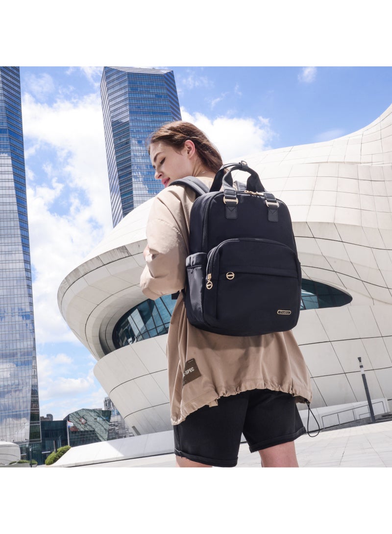 Chantria Premium Nylon Laptop Daypack for Women Water Resistant Durable Multifunctional Anti-Theft Backpack for Casual/Office/School/College, CB00778-Black - Image 4