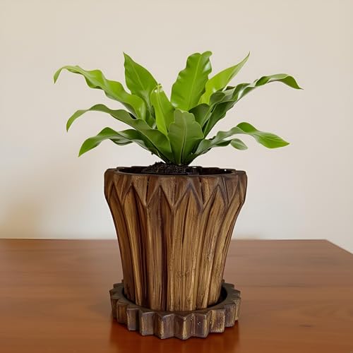 Lasaki Flory Antique with Tray Celty Antique Ceramic Pots with Tray | Flower Planter for Indoor & Outdoor Plants | Pots for Balcony, Home, Garden & Office (Pot_H-14 X D-15 Cm & Plate_H-2.5xD-14.5cm) - Image 4