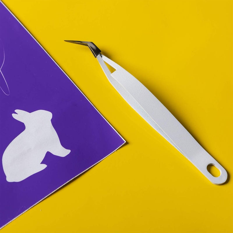 BERYA Craft Weeding Tools,Vinyl Weeder Basic Tool for Silhouettes, Cameos, Lettering (White Cross Locking Tweezers) - Image 4