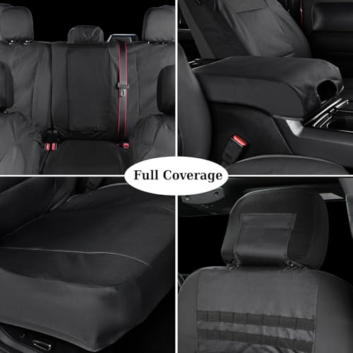 Coverado Rear Bench Car Seat Covers Waterproof Oxford Back Seat Cover for Car Seat Protector for Kids Dogs Compatible with 20152026 Ford F150 20172026 Ford F250 F350 F450 Black - Image 3
