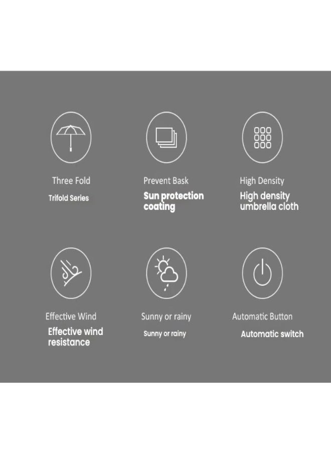 DOUGEI Automatic Umbrellafor rain Windproof Compact Umbrella Folding Small Strong and Portable Automatic Open and Close - Men and Women (Black） - Image 5