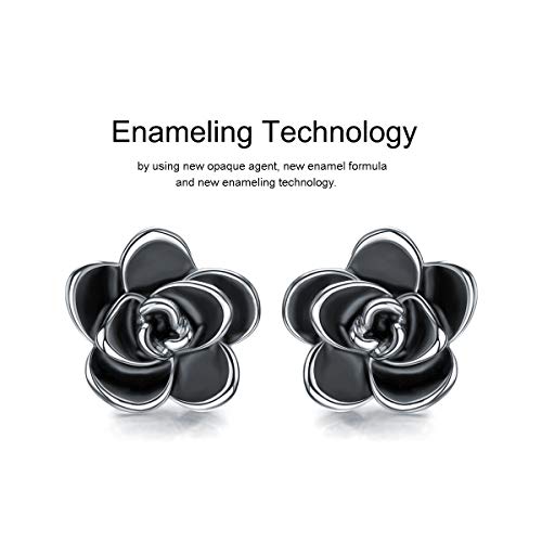 AllenCOCO Rose Flower Stud Earrings for Sensitive Ears Hypoallergenic, Cute Gold And Silver Ear Studs for Women Jewelry Gifts, Nickel Free Earrings - Image 3