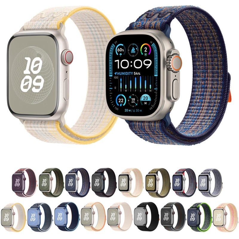 إيروريكس لساعة Apple Watch Series 10 46Mm / 9 45Mm Loop Nylon Watch Band (Starlight) - Image 2
