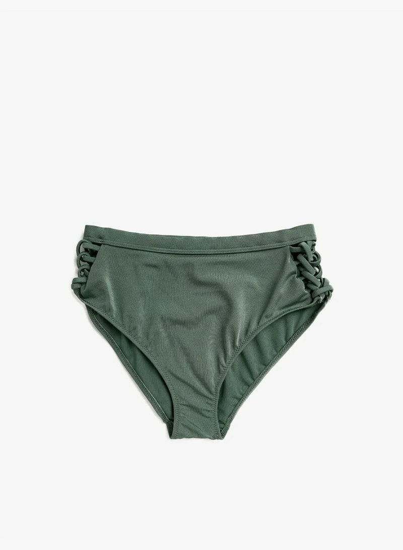 KOTON High-rise Bikini Bottom Knit Detail