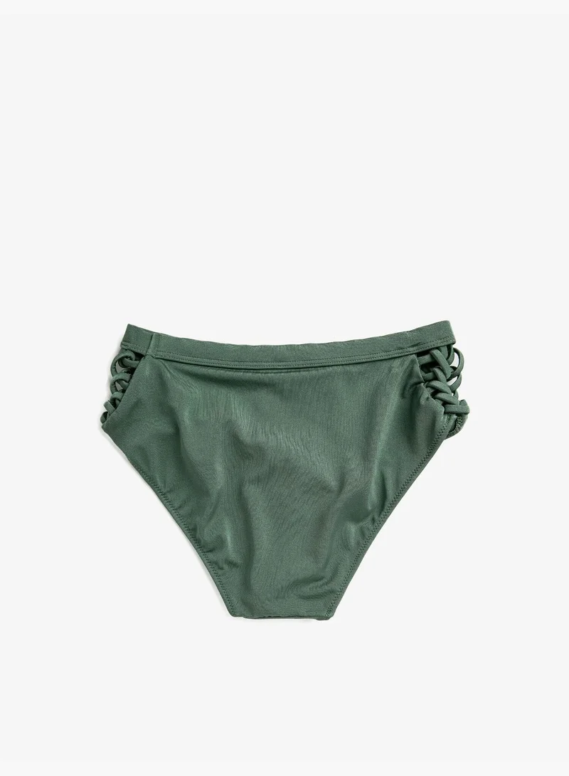 KOTON High-rise Bikini Bottom Knit Detail