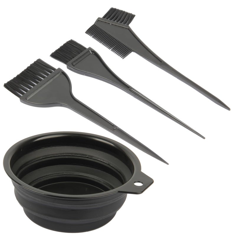 JFFX 4 Pcs Hair Dye Color Brush and Bowl Set, Includes Mixing Bowl, Tint Comb and Brushes, Professional Salon Highlighting Tools for Hair Dyeing - Image 1