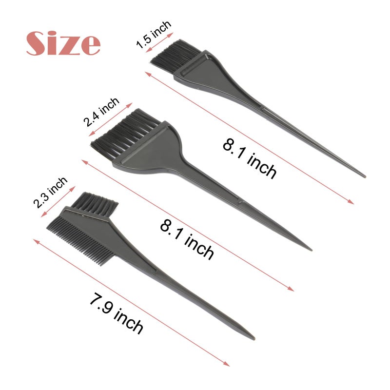JFFX 4 Pcs Hair Dye Color Brush and Bowl Set, Includes Mixing Bowl, Tint Comb and Brushes, Professional Salon Highlighting Tools for Hair Dyeing - Image 3