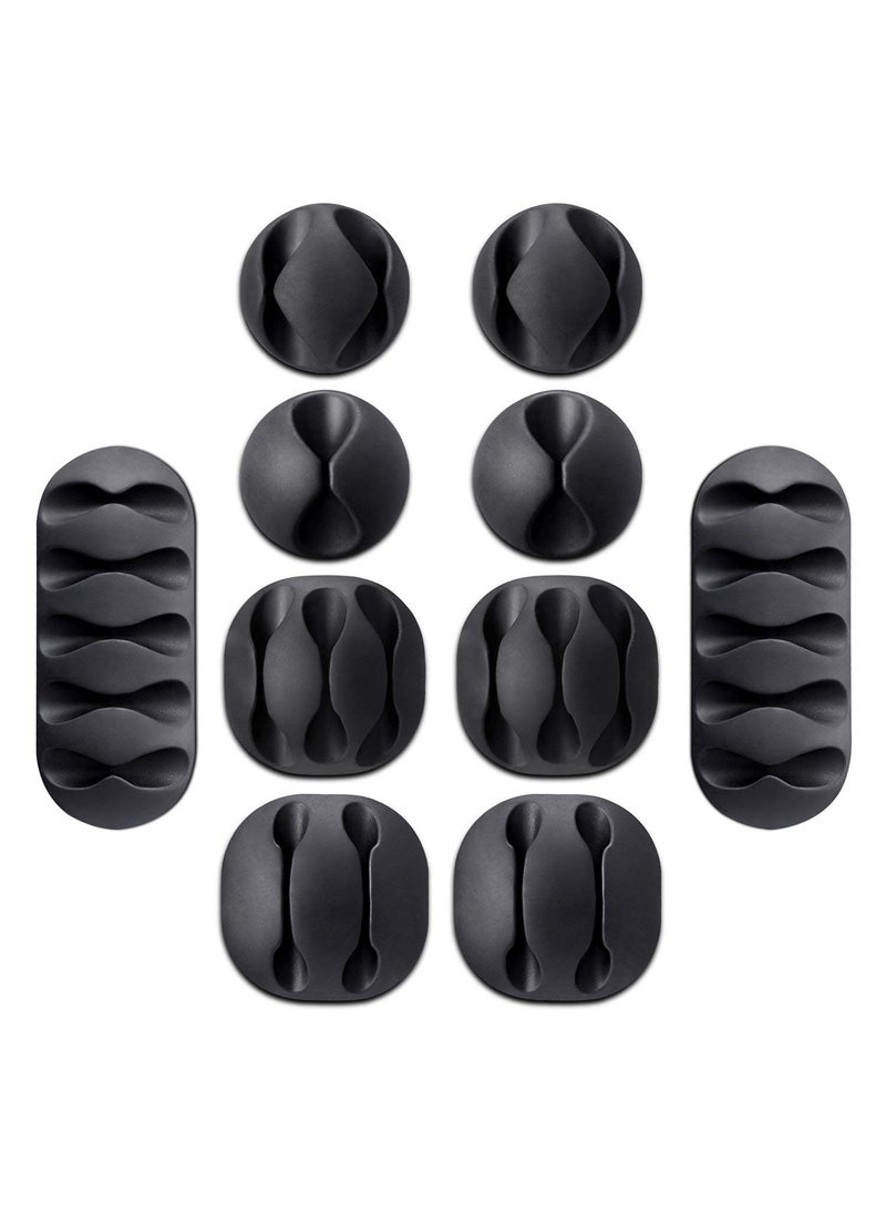 CASTANEA 18 pcs Cord Cable Wire Holder Protector Castanea Cable Holder Organizer Accessories Self Adhesive Cable Straps Hook and Loop Cable Ties for Home Office Car Desktop Laptop Computer  - Image 2