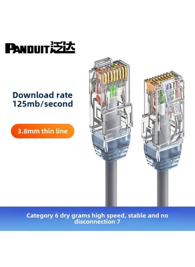Generic Fanda Panduit Class 6 Fine Network Cable Unshielded Finished Jumper Home Router Computer Broadband Gigabit-Color:Cold Fog Ash-Line Length:0.5m  - Image 1