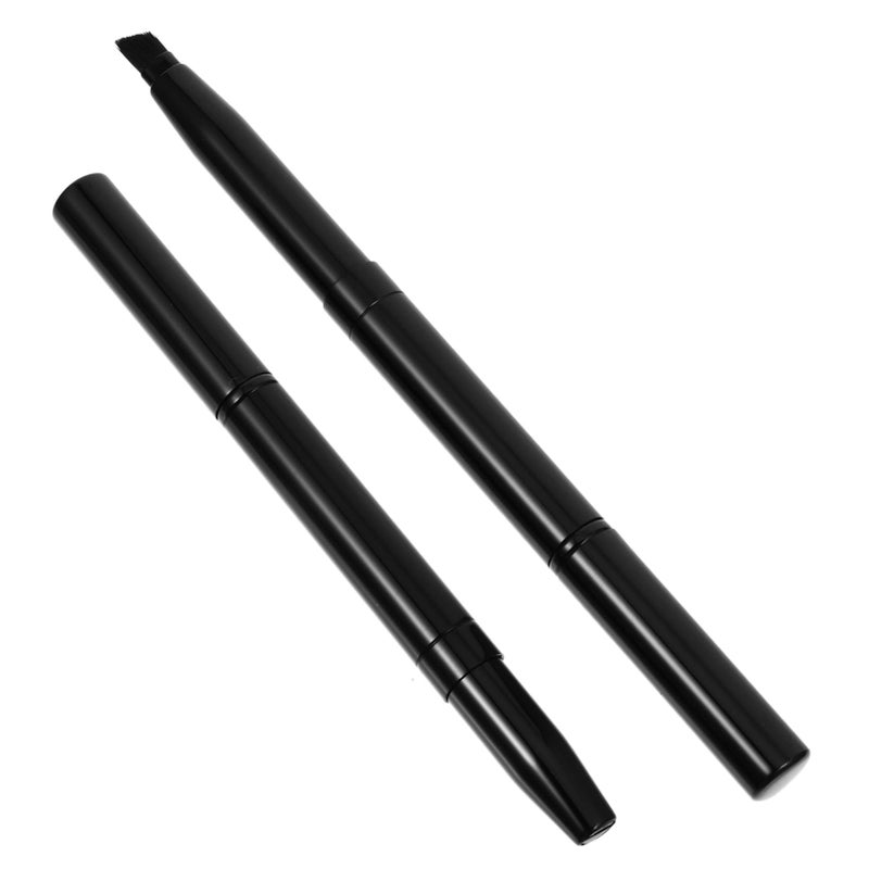 2Pcs Retractable Double Ended Angled Eyebrow Brush And Eyeshadow Brush Set Portable Makeup Tools - Image 2
