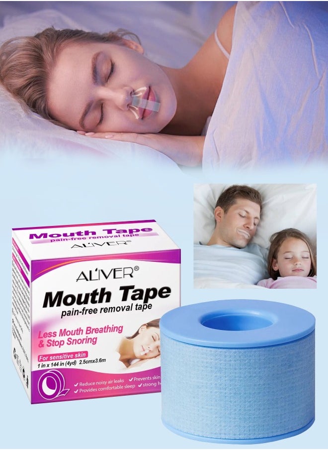 ALIVER Mouth Tape for Sleeping 2.5cm x 3.6cm Sleep Mouth Strips for Less Mouth Breathing Advanced Gentle Mouth Strips for Nasal Breathing Improve Sleep Quality and Stop Snoring Solution Strips  - Image 1