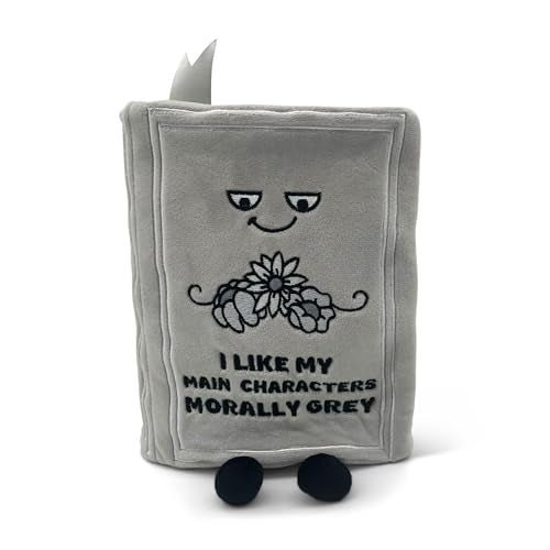 Punchkins Book Plushie I Like My Main Characters Morally Grey Gift for Book Lovers Silly Plush Toy for Gifting - Image 1