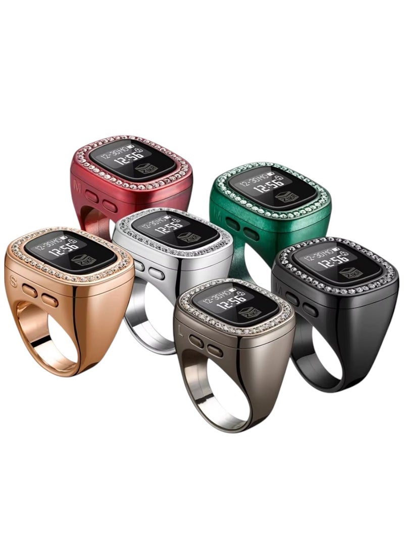 Tasbih Ring 20mm OLED Screen Multi-channel Counter with Full Screen Button and Recharge Battery