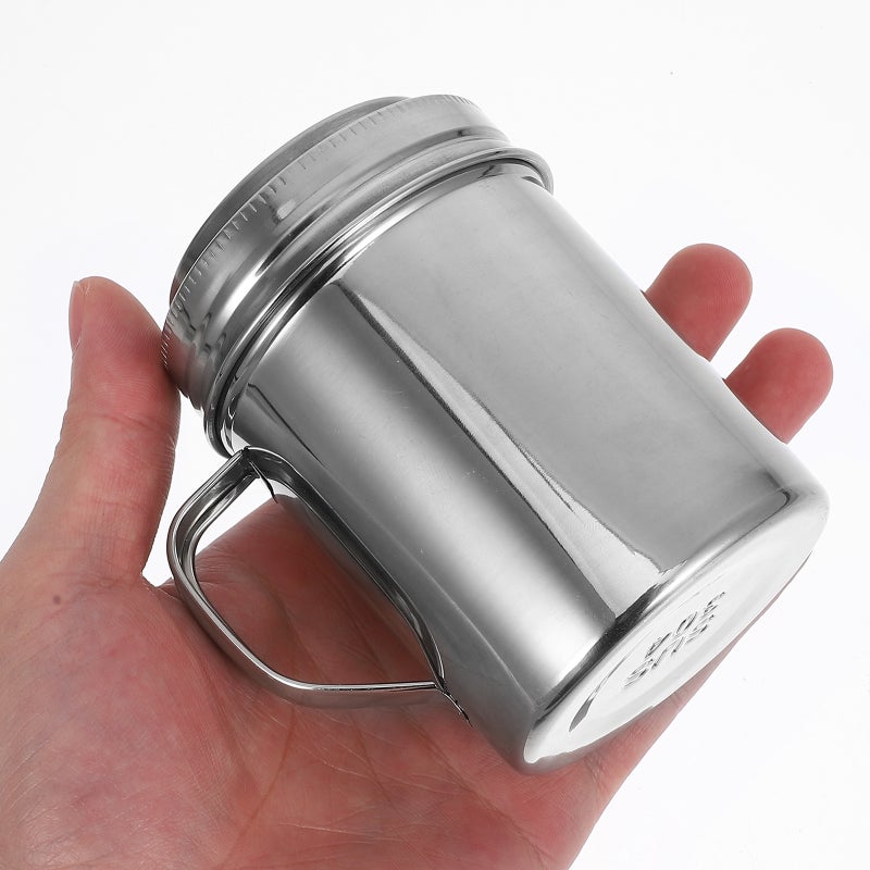 Stainless Steel Dredge Shaker Kitchen Spice Cooking Seasoning Shakers Pepper Shaker with Handle for Pepper Sugar Seasonings - Image 3