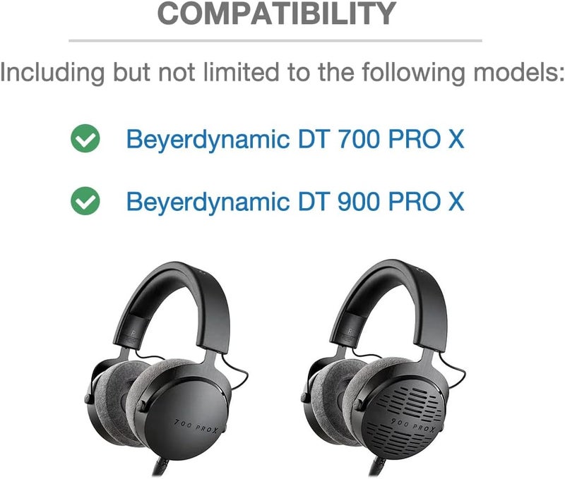 Voarmaks غطاء وسادة الحزام المتوافق مع Beyerdynamic PRO X، سلسلة سماعات PRO X، DT 700 PRO X و DT 900 PRO X، وسادة ناعمة بسمك 6 مم، سحاب منزلق بدون اهتزاز، مع حلقة تعليق - Image 2