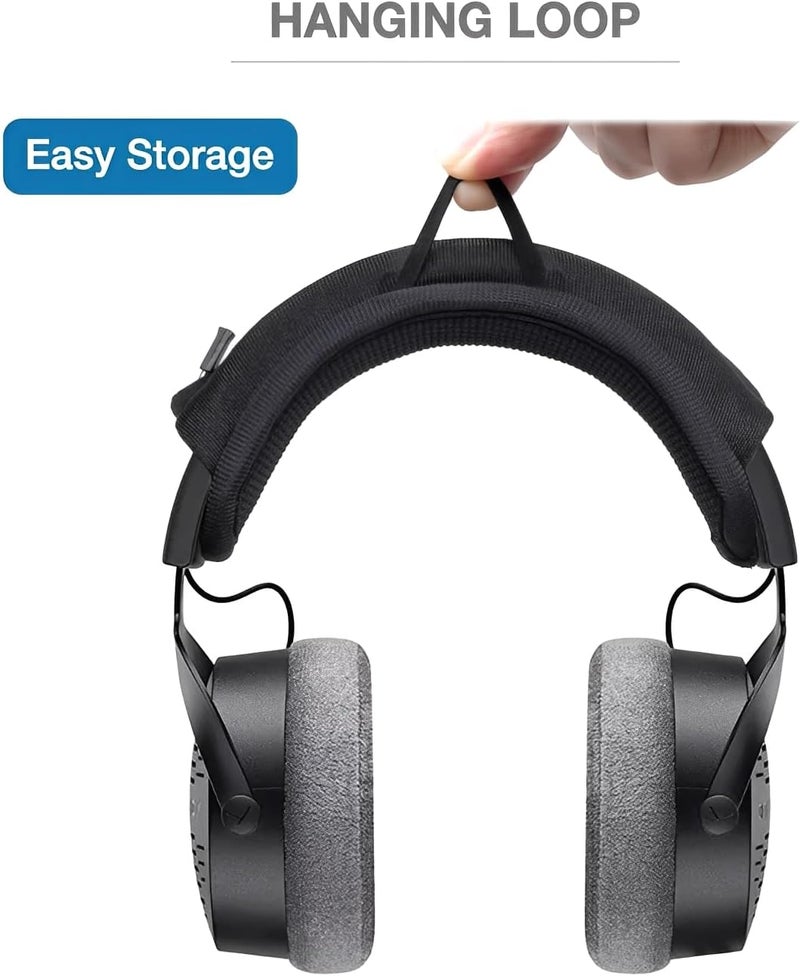 Voarmaks غطاء وسادة الحزام المتوافق مع Beyerdynamic PRO X، سلسلة سماعات PRO X، DT 700 PRO X و DT 900 PRO X، وسادة ناعمة بسمك 6 مم، سحاب منزلق بدون اهتزاز، مع حلقة تعليق - Image 5
