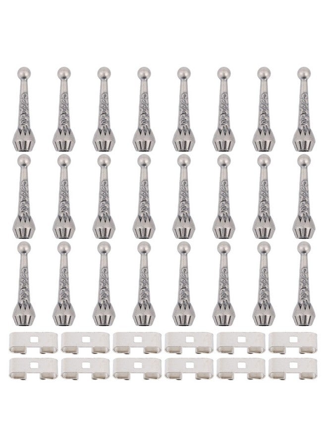 CHGCRAFT CHGCRAFT 36pcs Bolo Tie Findings Kit with 24Pcs Bolo Tie Tips Replacement End Caps and 12pcs Bolo Tie Slide Clasp Bolo Tie Supplies for Bolo Tie Making, Antique Silver  - Image 1