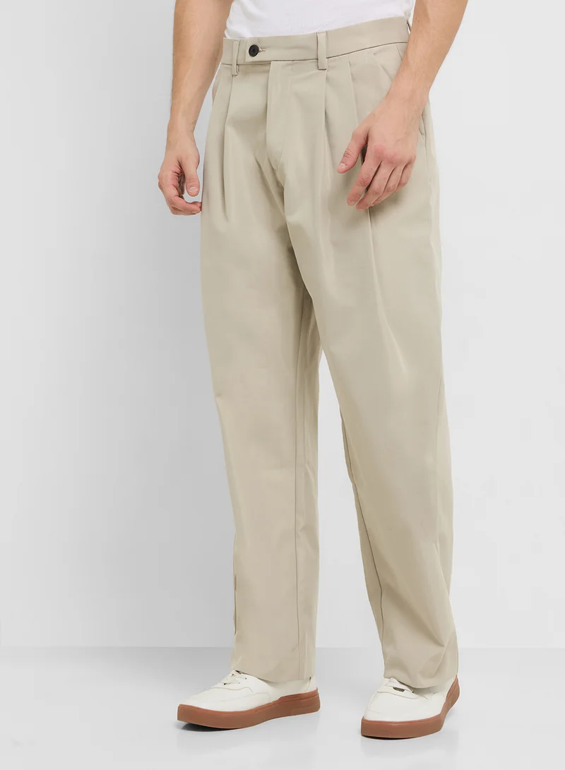 JACK & JONES Jpstbill Peyton Wide Pleated Chino Pants