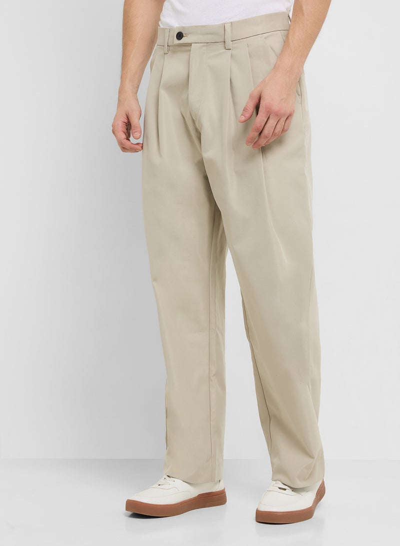 JACK & JONES Jpstbill Peyton Wide Pleated Chino Pants  - Image 1