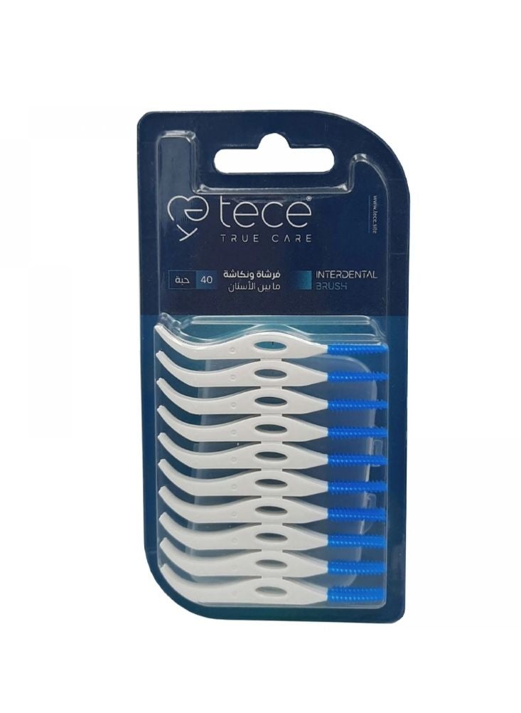 Tece Interdental Brush – 40 Pieces Blue & White Dental Picks