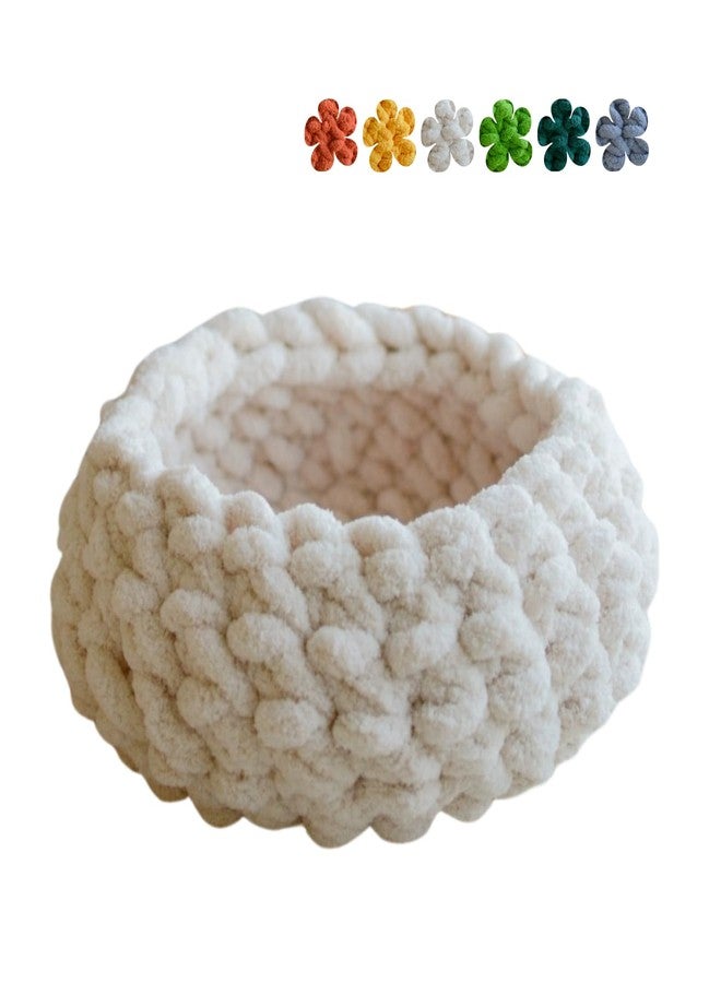 Urnat Cat Nest Bed - Premium Self Warming Handwoven Washable Extra Soft Round Cave House for Indoor Kitten & Kitty, Small & Large (Cloud White,Medium) - Image 1