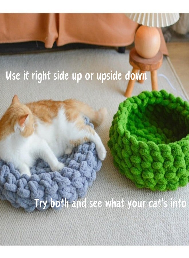 Urnat Cat Nest Bed - Premium Self Warming Handwoven Washable Extra Soft Round Cave House for Indoor Kitten & Kitty, Small & Large (Cloud White,Medium) - Image 5