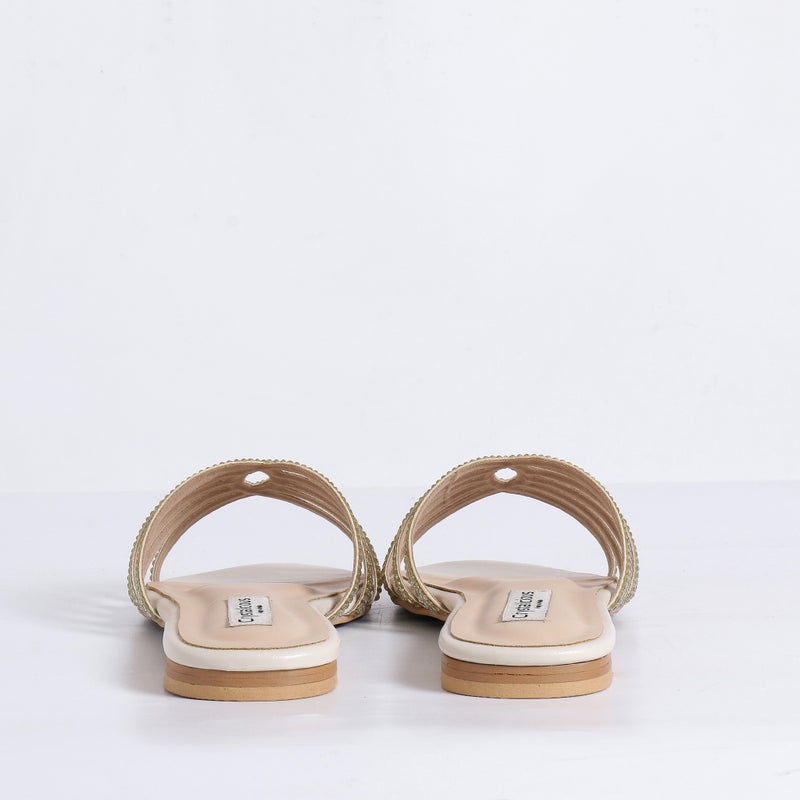 Crystalicious Warm Handcrafted Women Flats Sparkly Embellished Sandals For Work, Party Wedding - Image 5