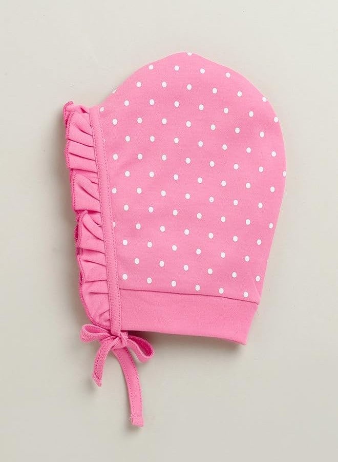 BUMZEE Girls Cotton Cap Peach & Pink - 0-3 Months (Peb10940B-pch) - Image 5