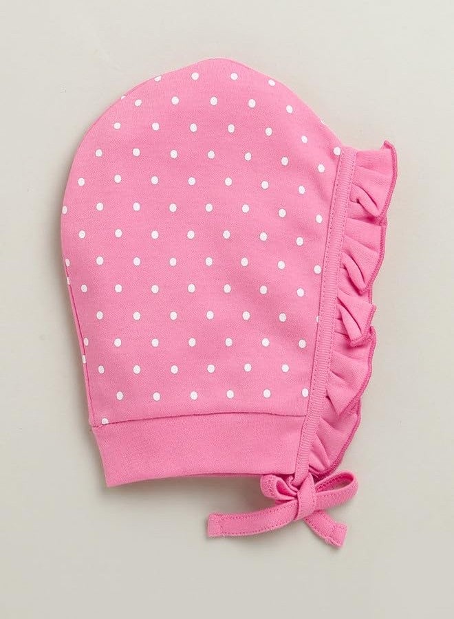 BUMZEE Girls Cotton Cap Peach & Pink - 0-3 Months (Peb10940B-pch) - Image 4