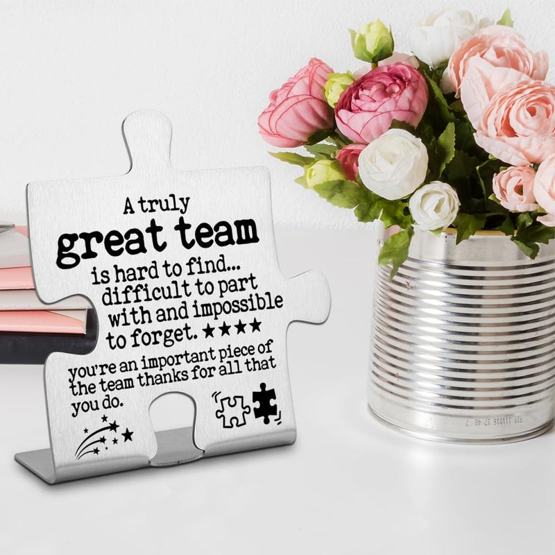 FOKCBOCM Inspirational Teamwork Office Decor, Team Gifts for Employees, Thank you Appreciation gifts for Team, Going Away Retirement Present for Coworker Boss, Teamwork Quotes Decorative Plaque-DX177 - Image 3