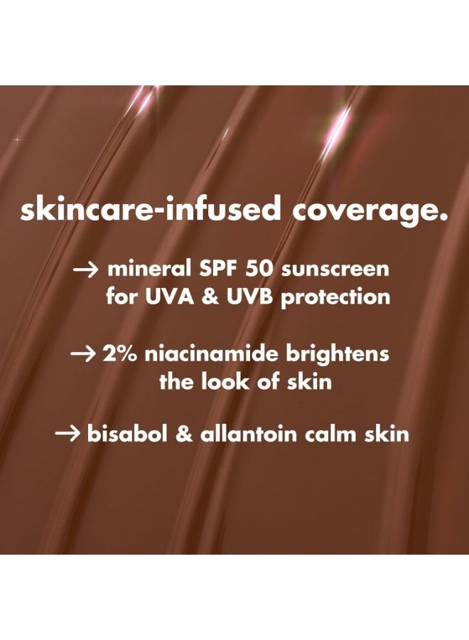 إلف e.l.f. Halo Glow Skin Tint SPF 50 - مرطب ملون لتغطية خفيفة وقابلة للبناء، يمنح البشرة إشراقة طبيعية، منتج نباتي ولم يُختبر على الحيوانات - درجة 18 Rich Neutral - Image 4