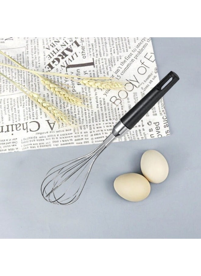 Generic Stainless Steel Egg Beater with Plastic Handle 27cm - Black  - Image 1