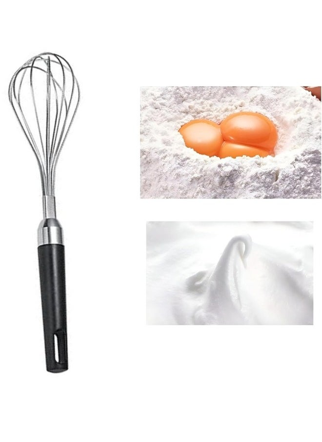 Generic Stainless Steel Egg Beater with Plastic Handle 27cm - Black  - Image 2
