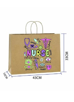 PRINTSHOP4ME Pack of 10 Nurse Day Kraft Brown Paper Bags With Twisted Paper Handle Eco-Friendly Bags - Perfect for International Nurses Day and Nurses Week Gifts  - Image 2