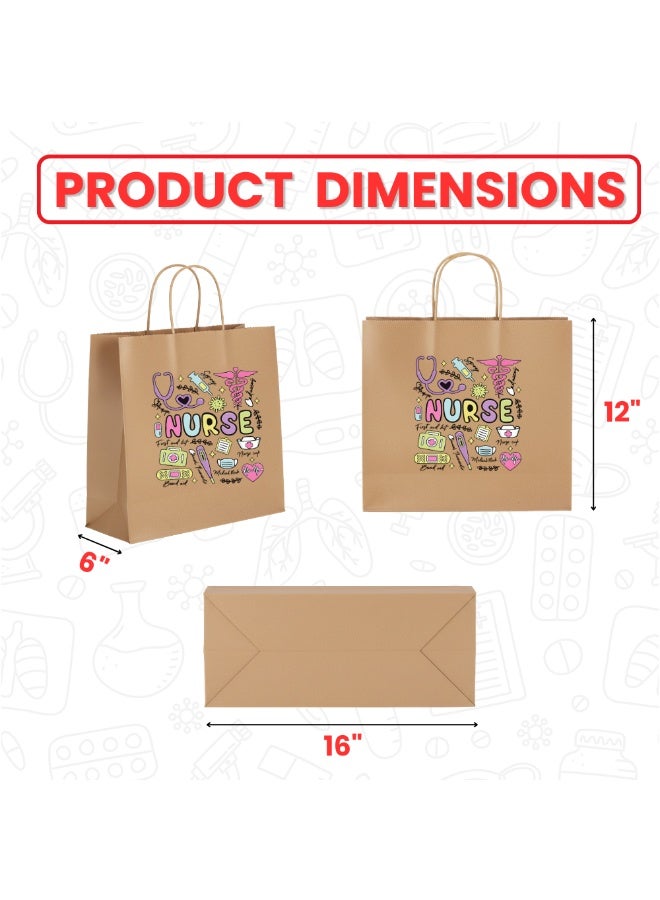 PRINTSHOP4ME Pack of 10 Nurse Day Kraft Brown Paper Bags With Twisted Paper Handle Eco-Friendly Bags - Perfect for International Nurses Day and Nurses Week Gifts - Image 4