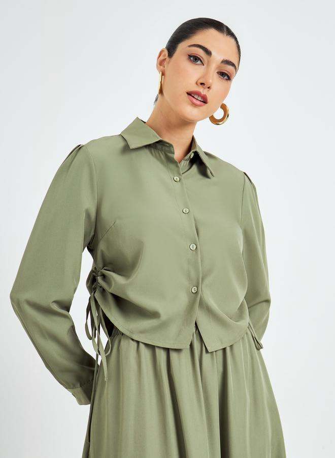 Amirah Women Ruched Shirt and Maxi Skirt Modest Set - Image 4