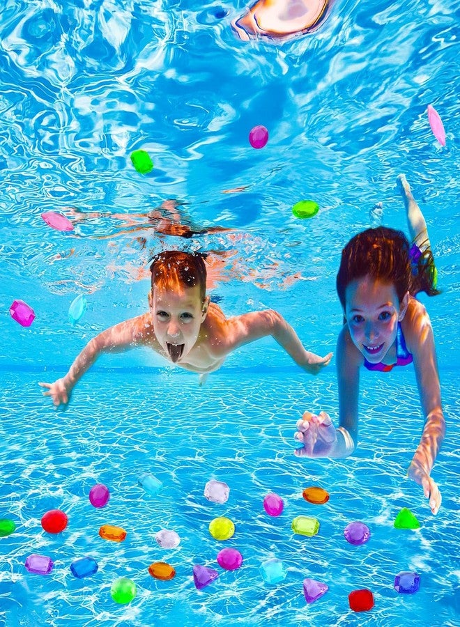 MARFOREVER Pool Diving Gems Toys,150 Pcs Colorful Crystals Pirate Treasure Jewels Acrylic Gems Plastic Diamonds Gemstones with a Burlap Bag for Vase Filler Summer Beach Toys Home Decor Party Favors - Image 5