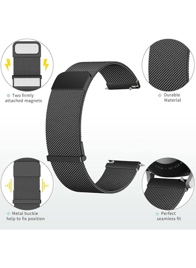 22mm Quick Release Metal Watch Band for Men and Women, Compatible with Huawei Watch GT2 / GT2 PRO / GT Runner / GT3 / GT3 Pro / GT4 / GT4 Pro / GT1 46mm Stainless Steel Magnetic Wristband for 22mm Watch_black - Image 5